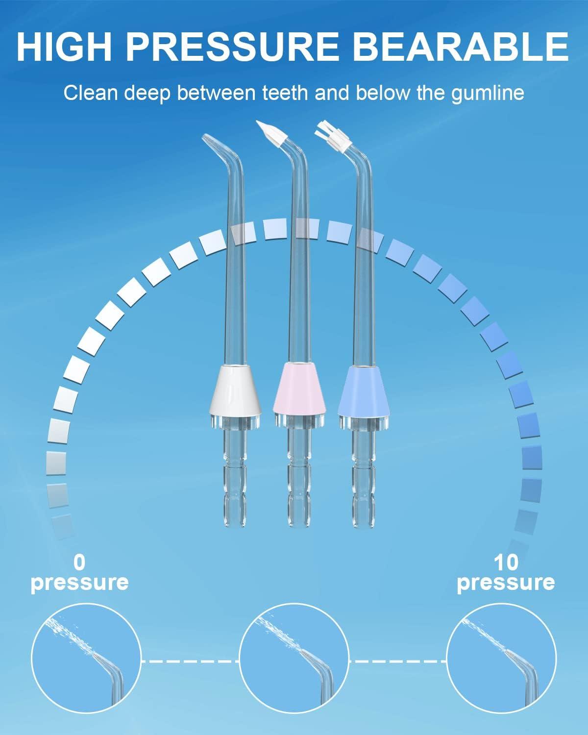 image:imageMySmile 10 PCS Replacement Jet Tips Oral Irrigator Nozzle Set Compatible with Water Flosser by Waterpik and Mocel Includes Classic Tips Periodontal Pocket Tips and Plaque Seeker Tips
