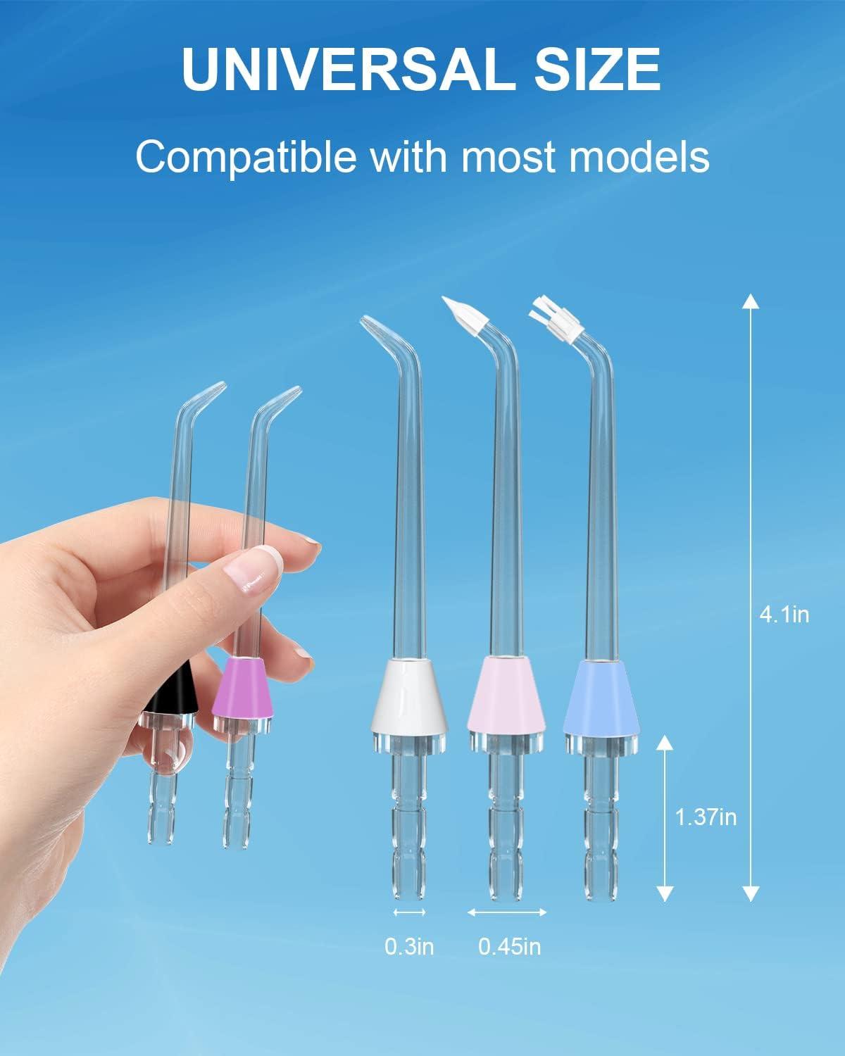 image:imageMySmile 10 PCS Replacement Jet Tips Oral Irrigator Nozzle Set Compatible with Water Flosser by Waterpik and Mocel Includes Classic Tips Periodontal Pocket Tips and Plaque Seeker Tips