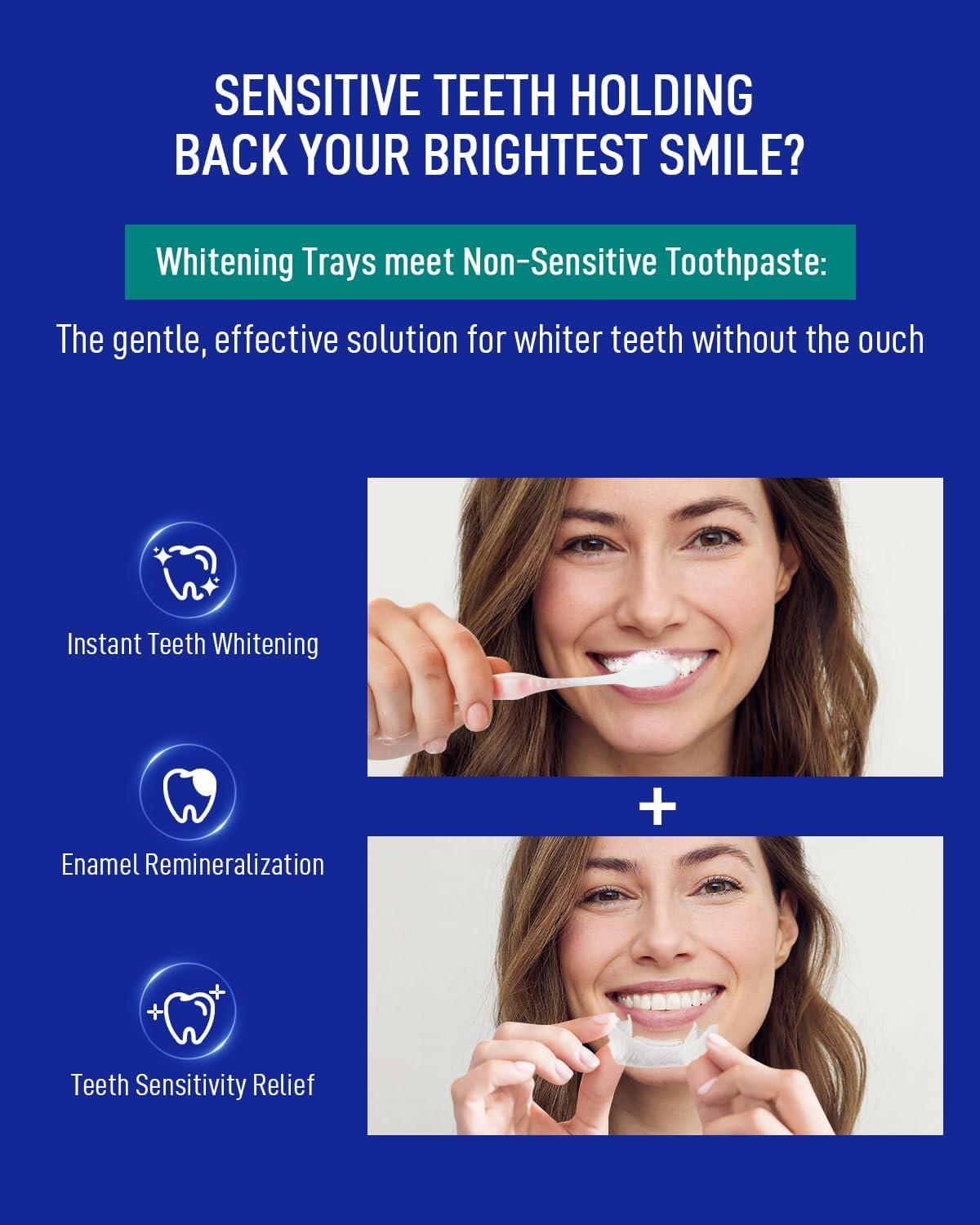 image:imageMySmile 7 Treatments Prefilled Teeth Whitening Trays Kit with 12 Hydrogen Peroxide Whiter Gel for Sensitive Tooth FastResult Vegan Teeth Whitener UWraps Tooth Stain Remover Mint Flavor2 Count Pack of 8