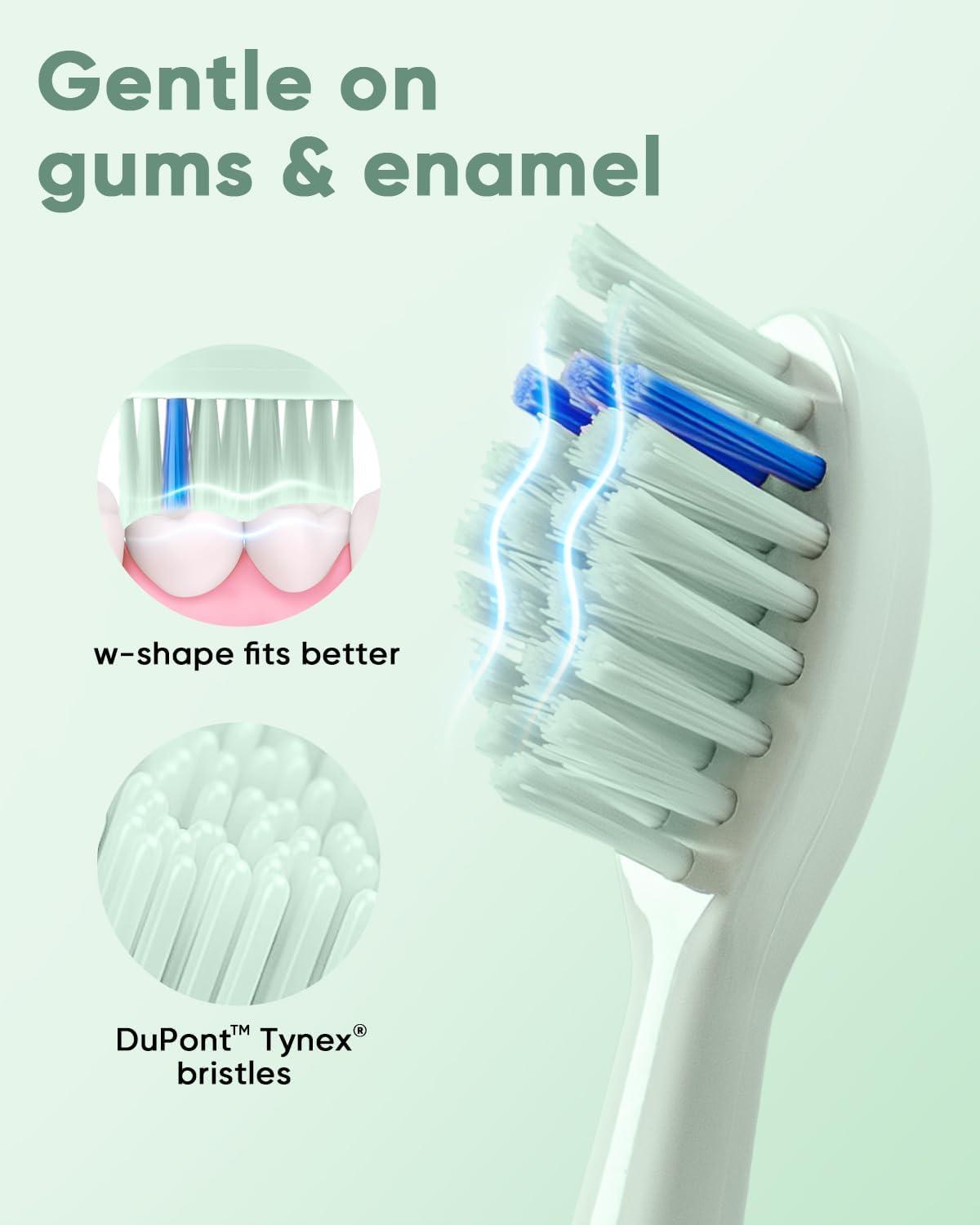 image:imageMySmile DY156 Electric Toothbrush for Adults Rechargeable Sonic Battery Toothbrush Portable with 3 Brush Heads 2 Mins 5 Modes Smart Timer 45000VPM One Charge for 60 Days PinkGreen