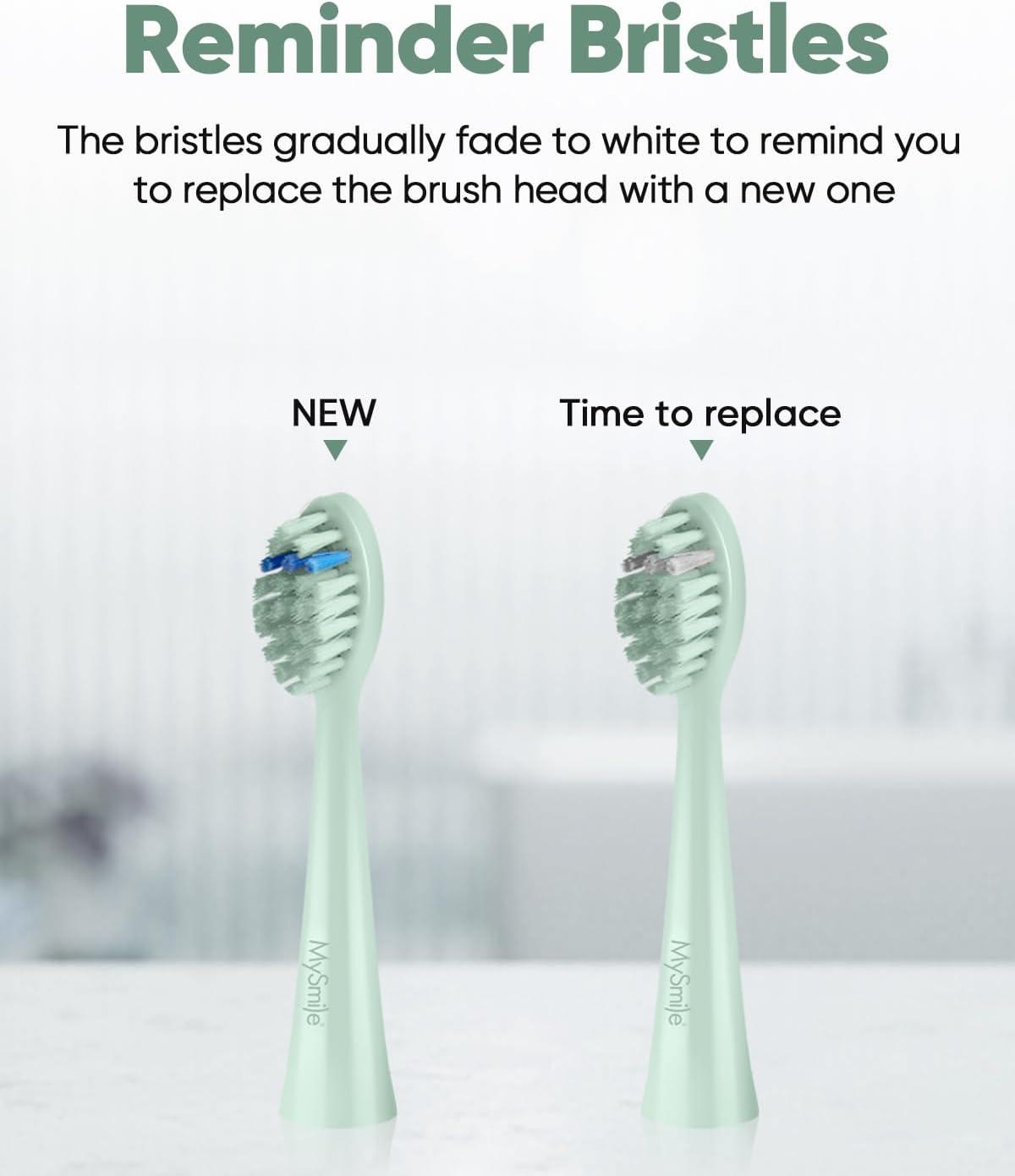 image:imageMySmile DY156 Electric Toothbrush for Adults Rechargeable Sonic Battery Toothbrush Portable with 3 Brush Heads 2 Mins 5 Modes Smart Timer 45000VPM One Charge for 60 Days PinkGreen