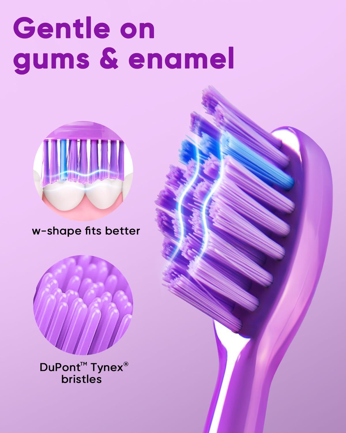 image:imageMySmile DY156 Electric Toothbrush for Adults Rechargeable Sonic Battery Toothbrush Portable with 3 Brush Heads 2 Mins 5 Modes Smart Timer 45000VPM One Charge for 60 Days PinkPurple