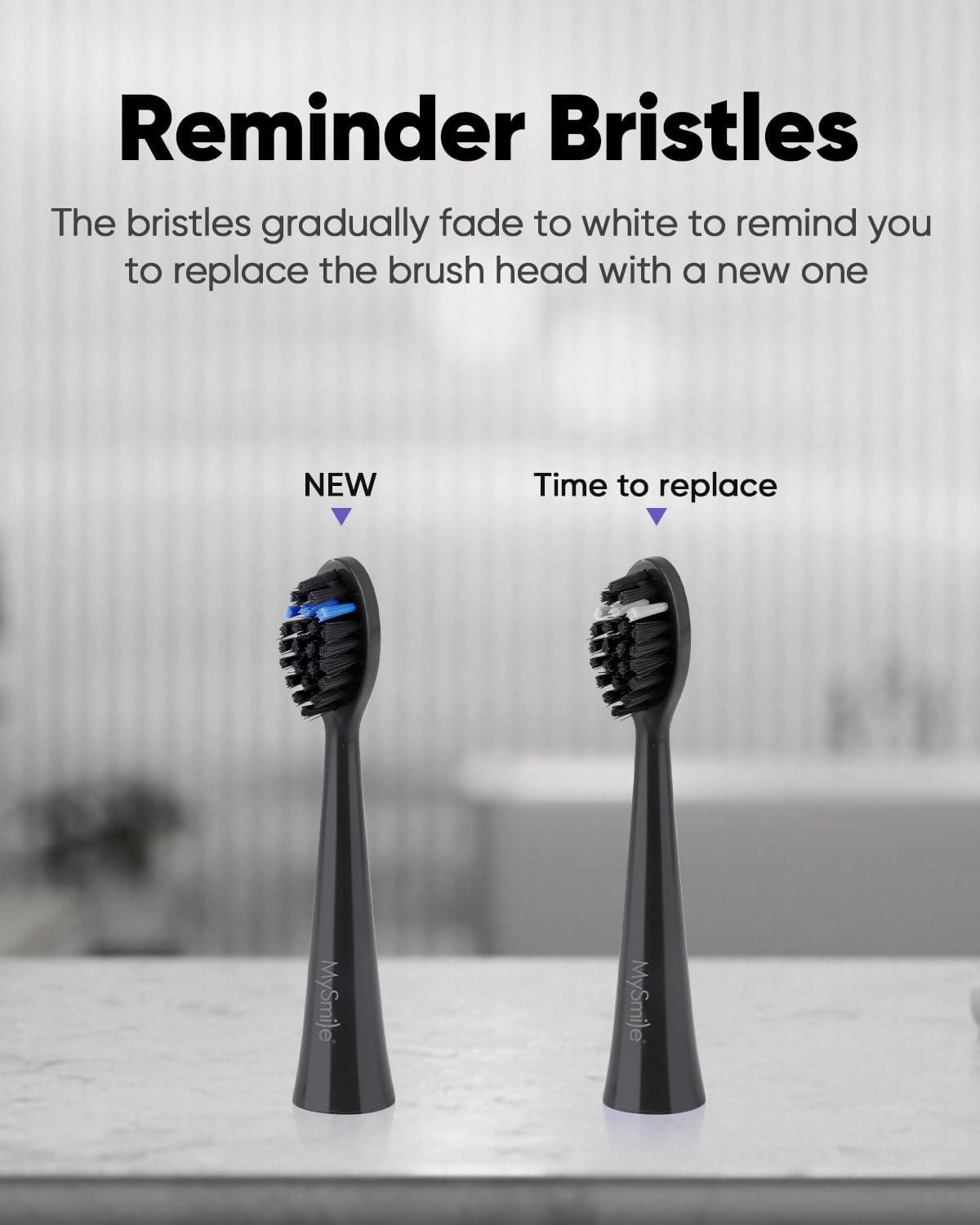 image:imageMySmile DY156 Electric Toothbrush for Adults Rechargeable Sonic Battery Toothbrush Portable with 3 Brush Heads 2 Mins 5 Modes Smart Timer 45000VPM One Charge for 60 Days PinkBlack