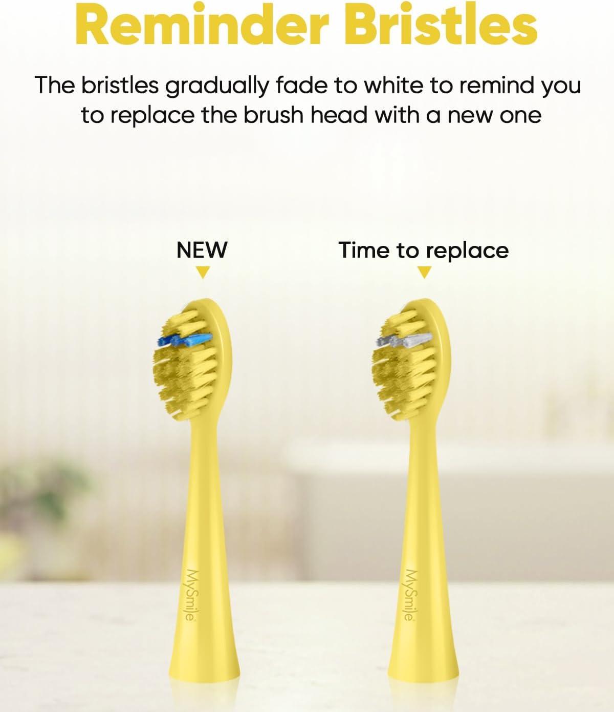 image:imageMySmile DY156 Electric Toothbrush for Adults Rechargeable Sonic Battery Toothbrush Portable with 3 Brush Heads 2 Mins 5 Modes Smart Timer 45000VPM One Charge for 60 Days PinkYellow