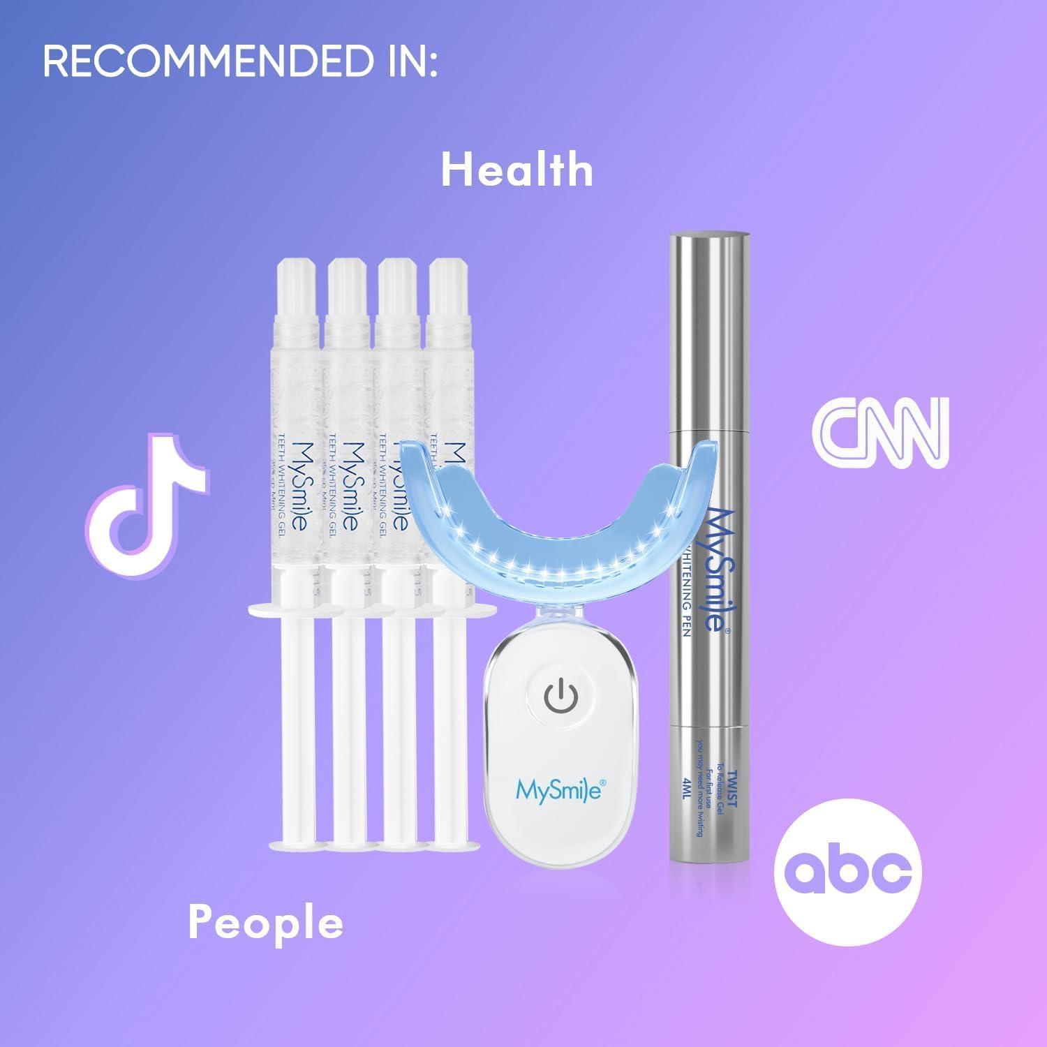 image:imageMySmile Deluxe 10 Min Teeth Whitening Kit with 28 LED Light 35 Carbamide Peroxide Teeth Whitening Gel Helps Remove Years of Stains from Coffee Soda Wines Smoking Food16 Fl Oz Pack of 1