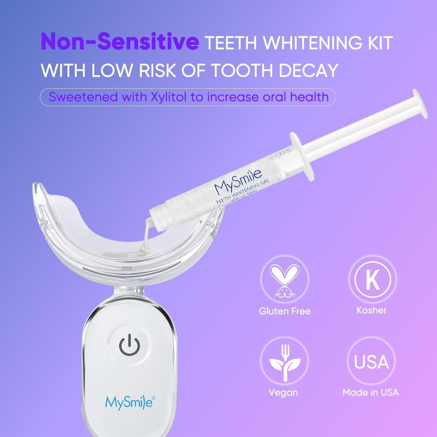 image:imageMySmile Deluxe 10 Min Teeth Whitening Kit with 28 LED Light 35 Carbamide Peroxide Teeth Whitening Gel Helps Remove Years of Stains from Coffee Soda Wines Smoking Food16 Fl Oz Pack of 1