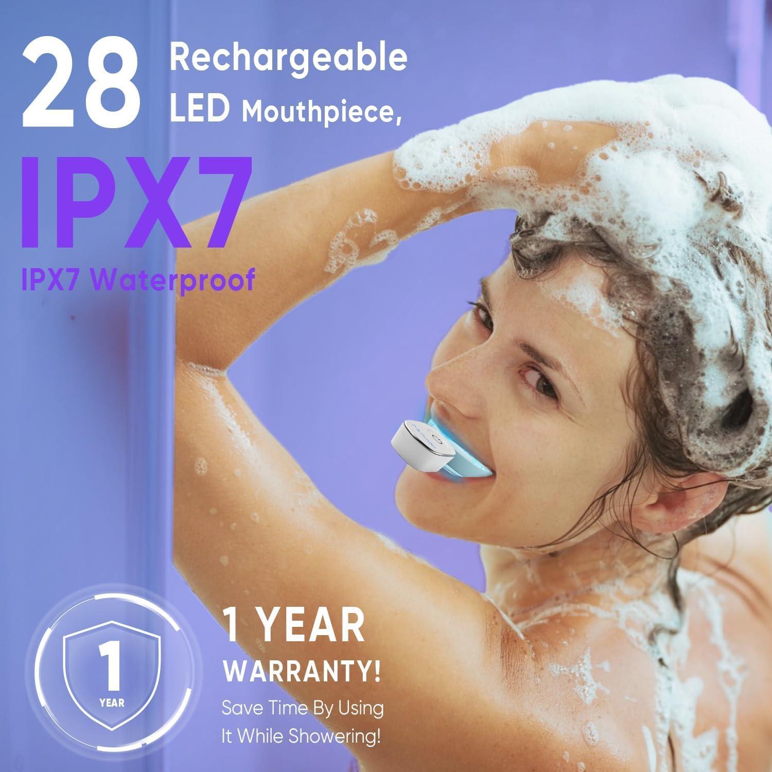 image:imageMySmile Deluxe 10 Min Teeth Whitening Kit with 28 LED Light 35 Carbamide Peroxide Teeth Whitening Gel Helps Remove Years of Stains from Coffee Soda Wines Smoking Food16 Fl Oz Pack of 1