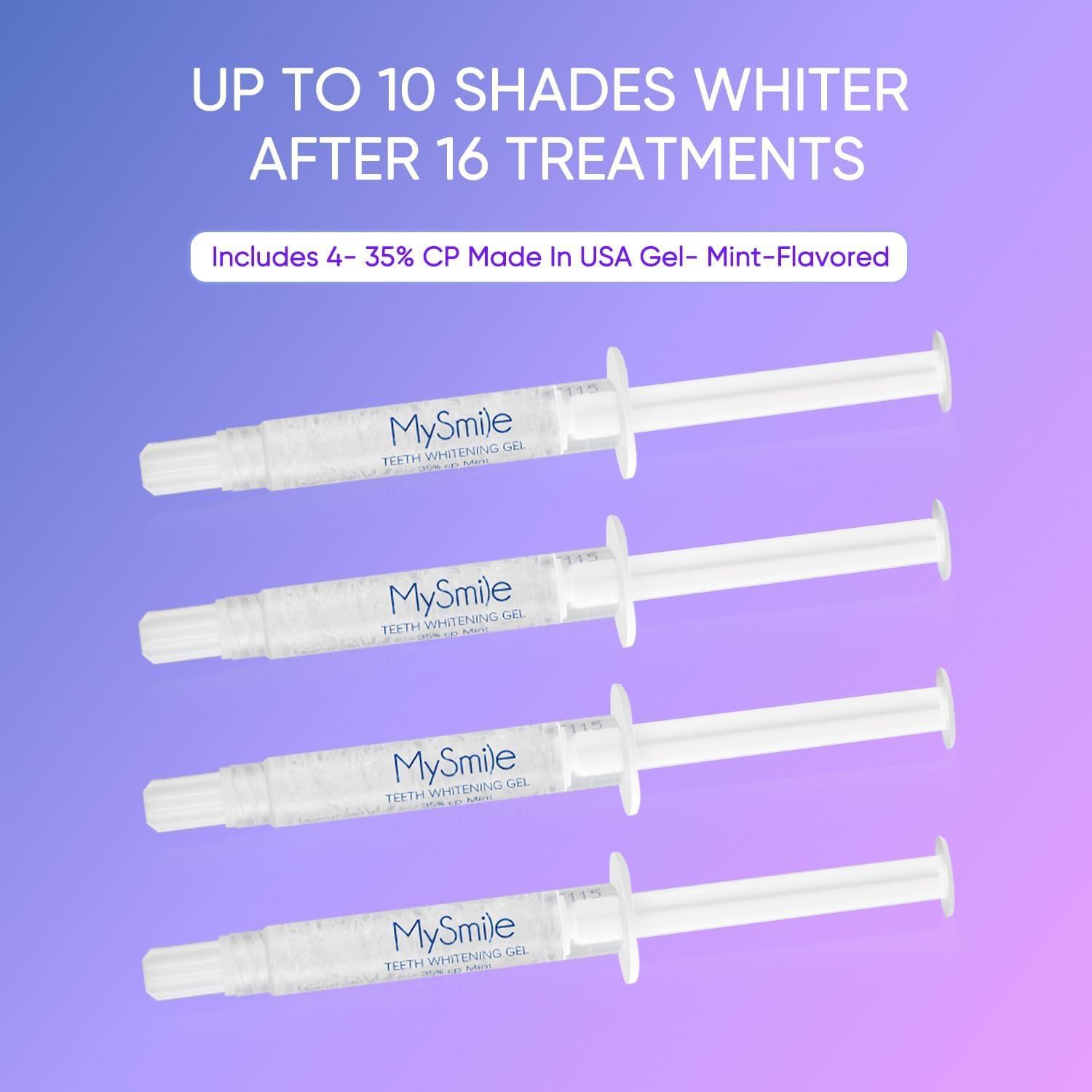 image:imageMySmile Deluxe 10 Min Teeth Whitening Kit with 28 LED Light 35 Carbamide Peroxide Teeth Whitening Gel Helps Remove Years of Stains from Coffee Soda Wines Smoking Food16 Fl Oz Pack of 1