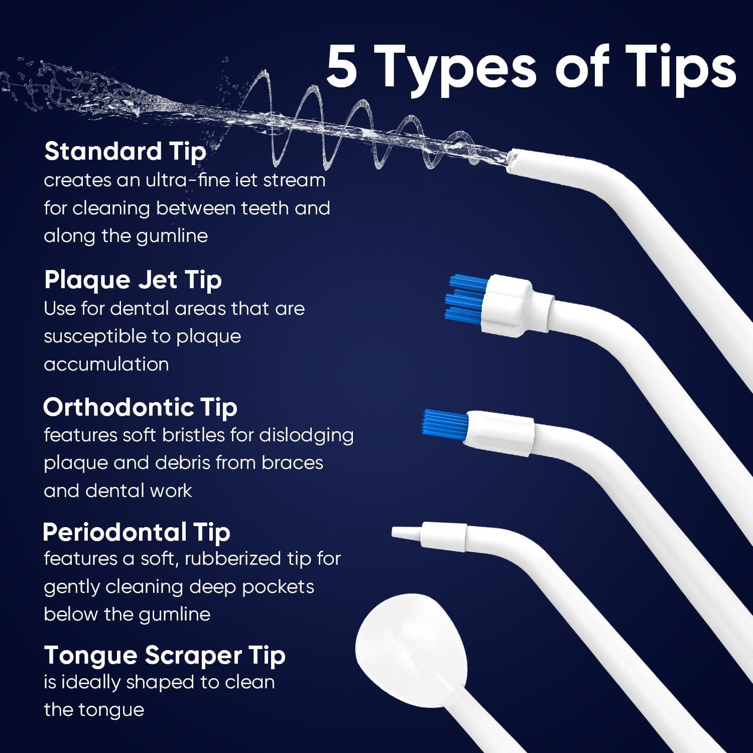 image:imageMySmile LP211 Cordless Water Flossers Portable Rechargeable Oral Irrigator for Teeth Cleaning 5 Cleaning Modes IPX7 Waterproof 8 Replacement Tips and a Storage Pouch Juicy PinkPearl White