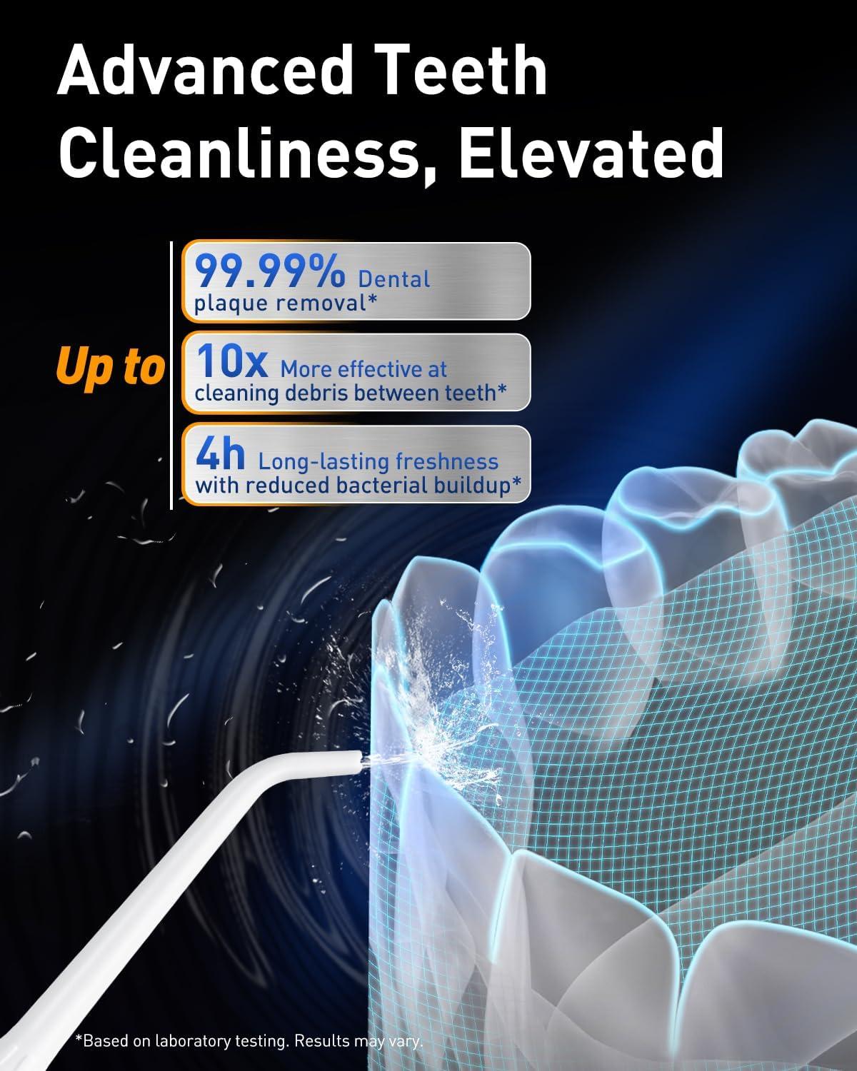 image:imageMySmile LP221 Cordless Water Flossers for Teeth with UVC Light Sanitizer and OLED Display 335ML 4 Modes Water Teeth Cleaner Picks for Teeth Cleaning and Water Flossing Juicy PinkPearl White