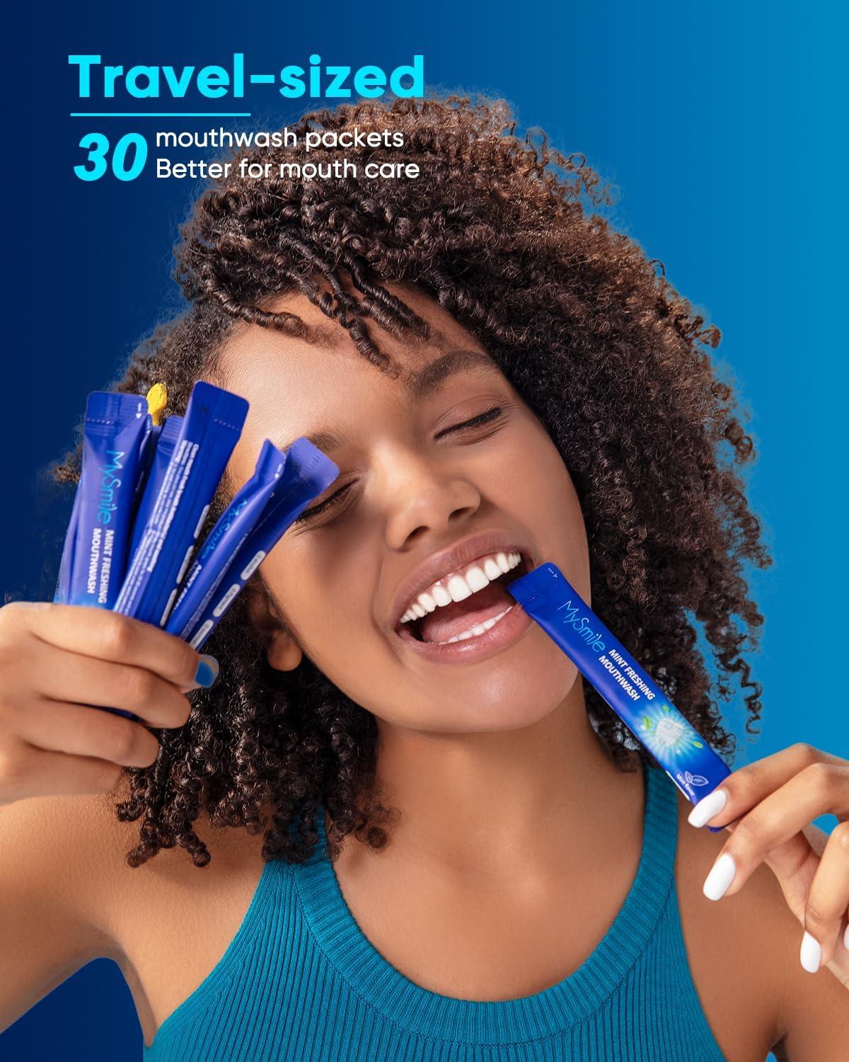image:imageMySmile Mouthwash Alcohol Free Mouth Wash for Adults Travel Mouthwash Oral Rinse Helps Kill 99 of Bad Breath Germs Prevents Cavities Fluoride Free Fresh Mint 30 UsesRefreshing Mouthwash
