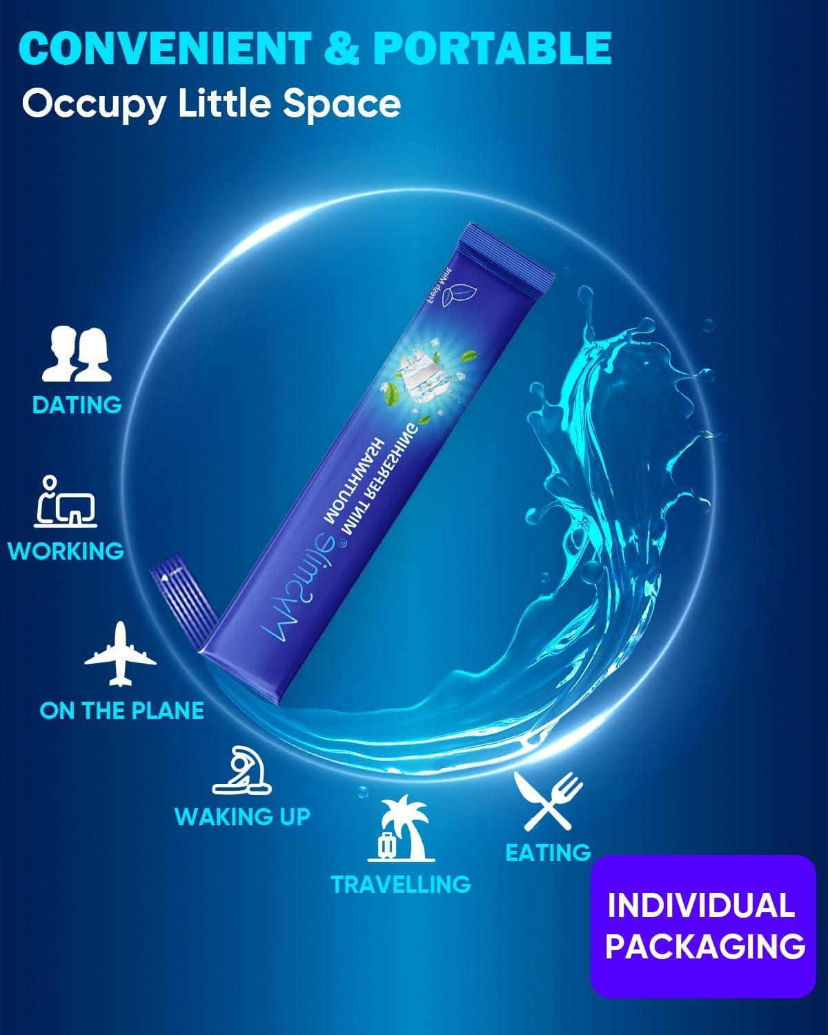 image:imageMySmile Mouthwash Alcohol Free Mouth Wash for Adults Travel Mouthwash Oral Rinse Helps Kill 99 of Bad Breath Germs Prevents Cavities Fluoride Free Fresh Mint 30 UsesRefreshing Mouthwash