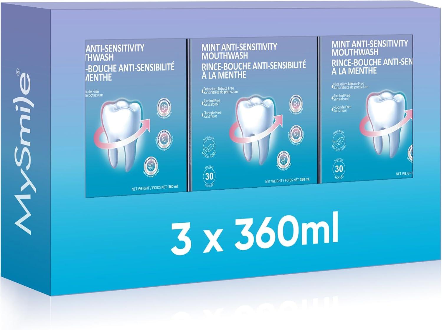 image:imageMySmile Mouthwash Alcohol Free Mouth Wash for Adults Travel Mouthwash Oral Rinse Helps Kill 99 of Bad Breath Germs Prevents Cavities Fluoride Free Fresh Mint 30 UsesAntisensitivity Mouthwash