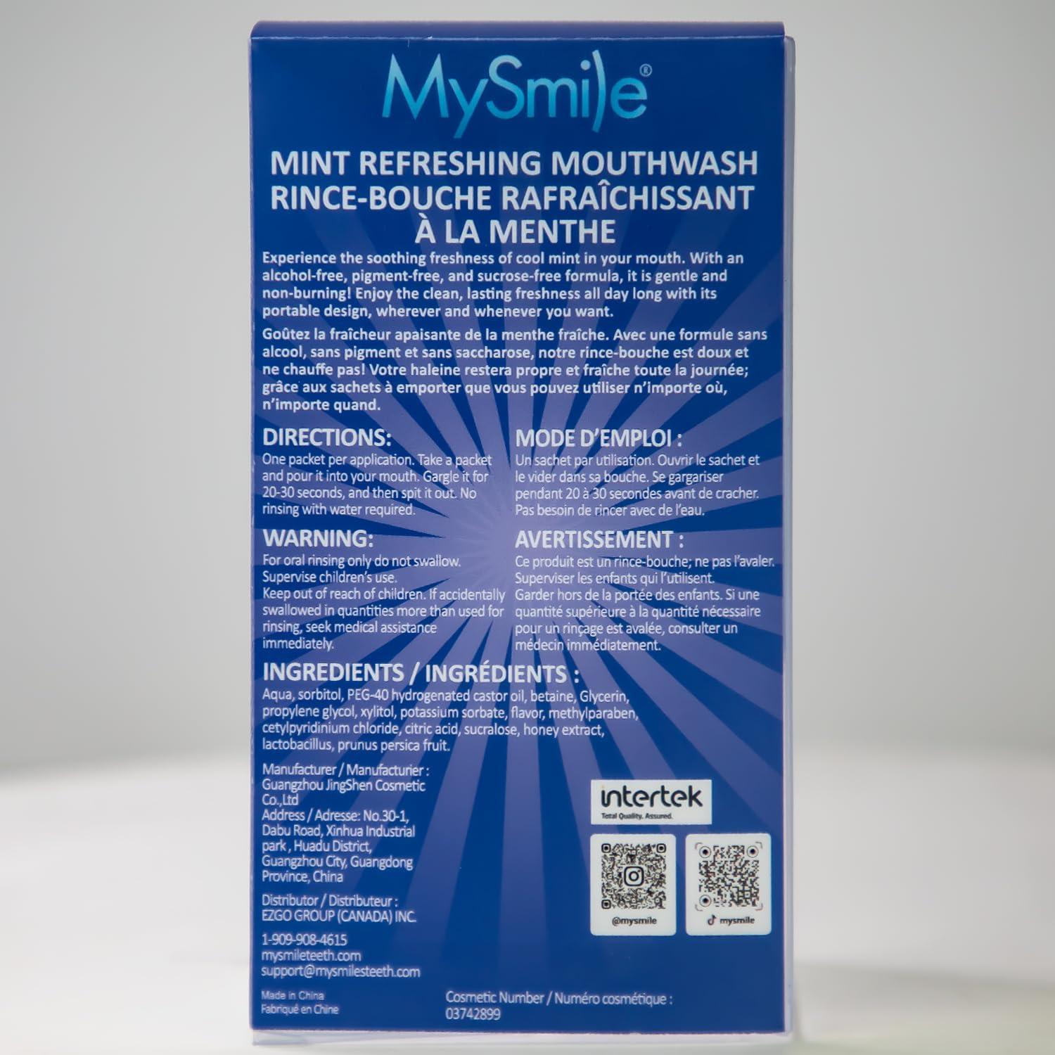 image:imageMySmile Mouthwash Alcohol Free Mouth Wash for Adults Travel Mouthwash Oral Rinse Helps Kill 99 of Bad Breath Germs Prevents Cavities Fluoride Free Fresh Mint 30 UsesRefreshing Mouthwash