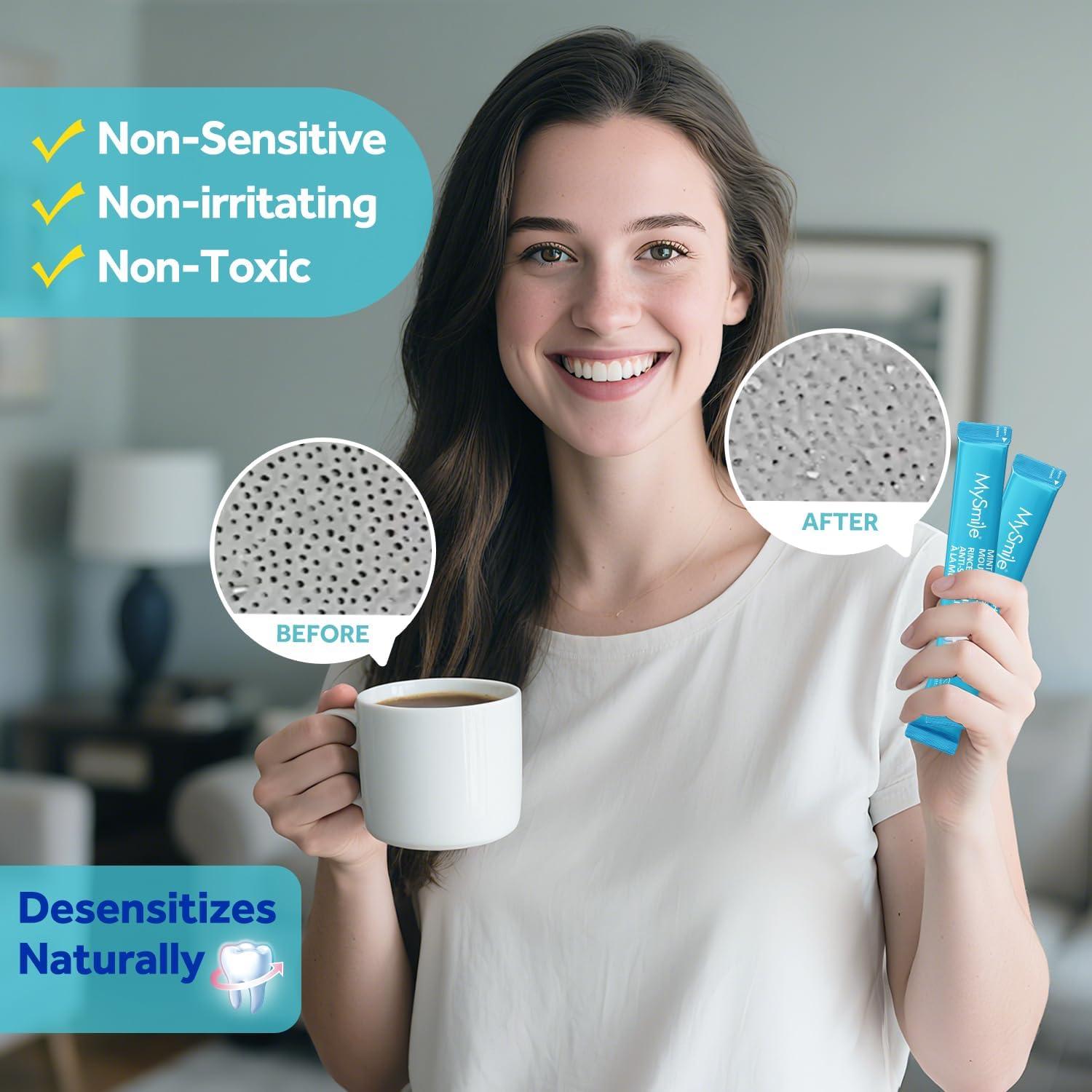 image:imageMySmile Mouthwash Alcohol Free Mouth Wash for Adults Travel Mouthwash Oral Rinse Helps Kill 99 of Bad Breath Germs Prevents Cavities Fluoride Free Fresh Mint 30 UsesAntisensitivity Mouthwash
