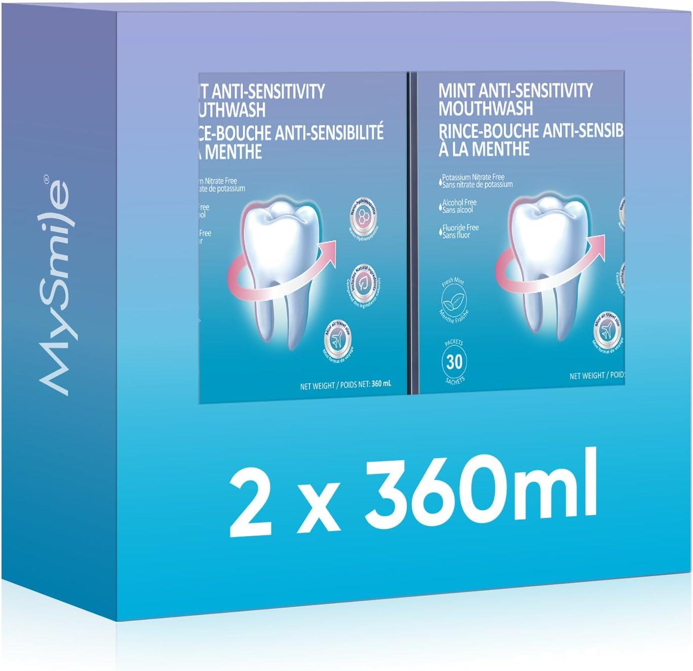 image:imageMySmile Mouthwash Alcohol Free Mouth Wash for Adults Travel Mouthwash Oral Rinse Helps Kill 99 of Bad Breath Germs Prevents Cavities Fluoride Free Fresh Mint 30 UsesAntisensitivity Mouthwash