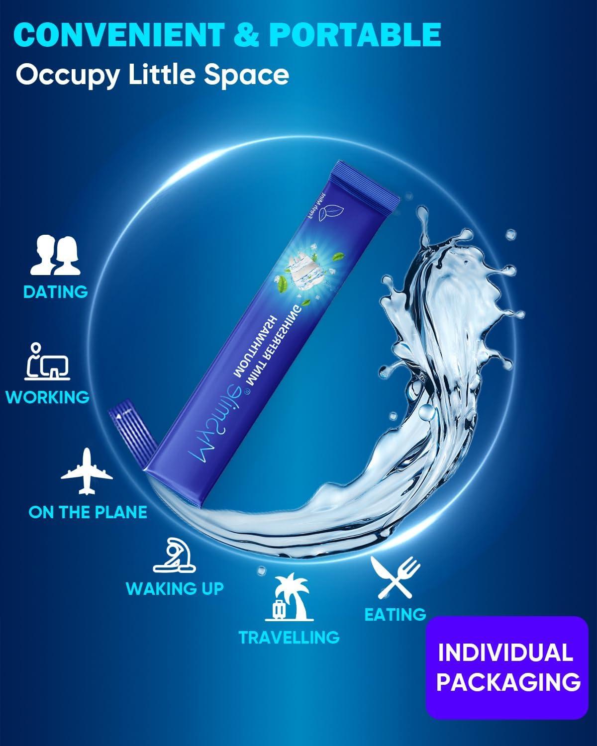image:imageMySmile Mouthwash Alcohol Free Mouth Wash for Adults Travel Mouthwash Oral Rinse Helps Kill 99 of Bad Breath Germs Prevents Cavities Fluoride Free Fresh Mint 30 UsesRefreshing Mouthwash