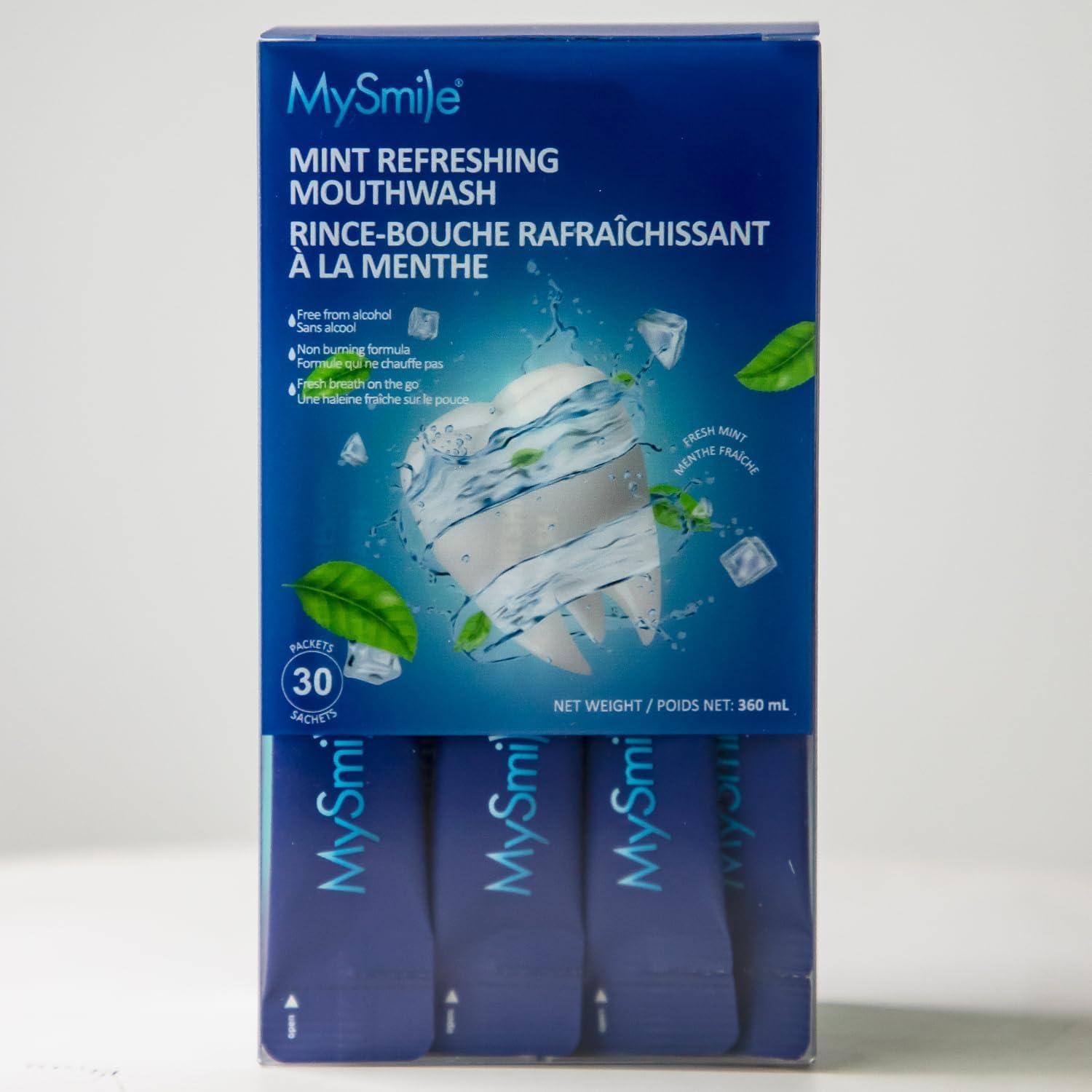 image:imageMySmile Mouthwash Alcohol Free Mouth Wash for Adults Travel Mouthwash Oral Rinse Helps Kill 99 of Bad Breath Germs Prevents Cavities Fluoride Free Fresh Mint 30 UsesRefreshing Mouthwash