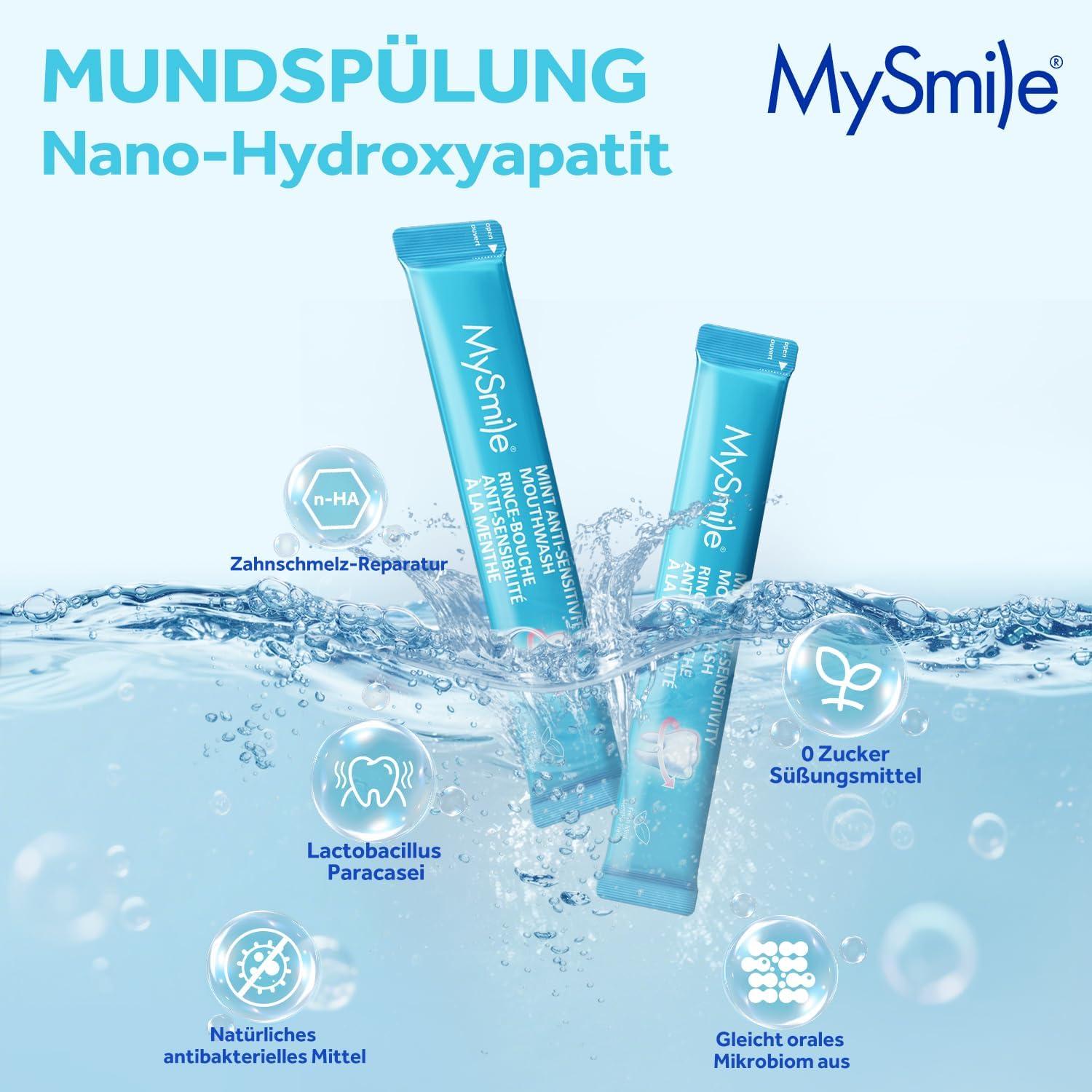 image:imageMySmile Mouthwash Alcohol Free Mouth Wash for Adults Travel Mouthwash Oral Rinse Helps Kill 99 of Bad Breath Germs Prevents Cavities Fluoride Free Fresh Mint 30 UsesAntisensitivity Mouthwash