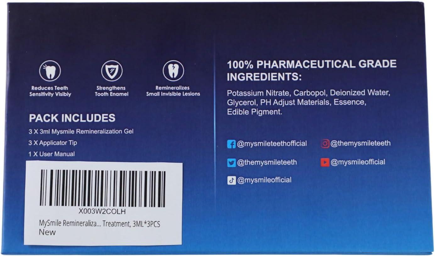 image:imageMySmile Remineralization Gel Remineralizing Gel for Reduce Teeth Sensitivity After Teeth Whitening Teeth Desensitizing Gel Strengthen Tooth Enamel Great for Sensitivity Treatment 3ML3PCS1 Fl Oz Pack of 3
