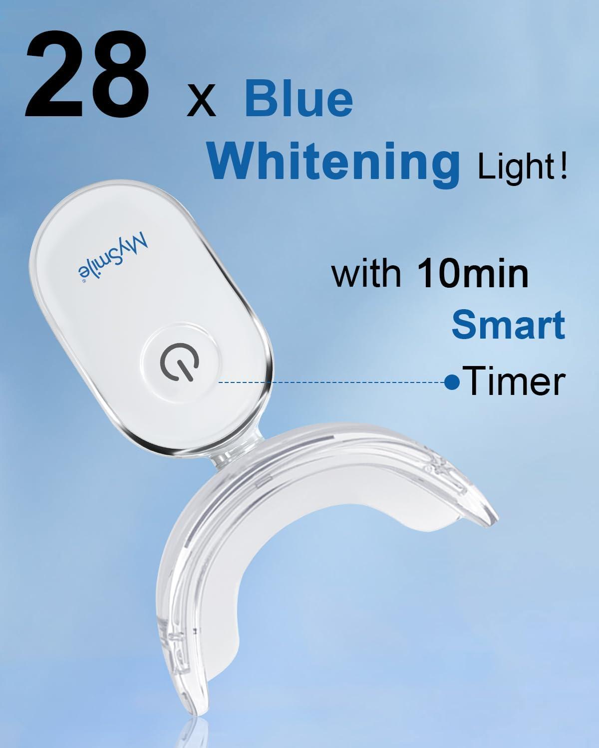 image:imageMySmile Teeth Whitening Accelerator Light 28 LED Blue Light Each 10 Minutes USB Charger Mouth Trays 1 Pcs LED Light amp 4ml Gel1pcs Blue Light