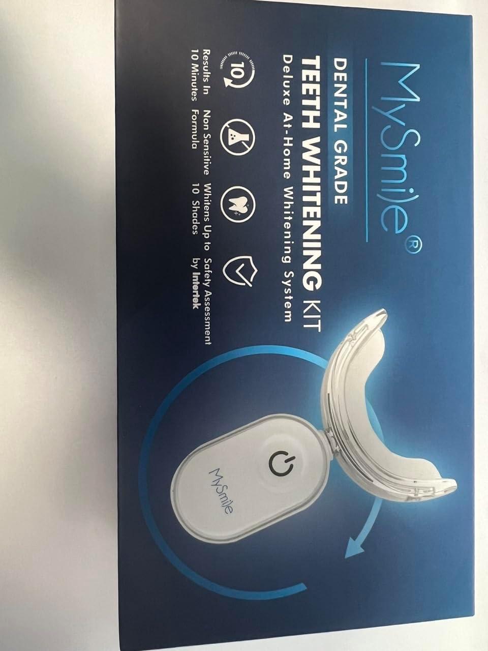 image:imageMySmile Teeth Whitening Kit for Sensitive Teeth with LED Light 10 Min NonSensitive Fast Tooth Whitener 3 Carbamide Peroxide Whitening Gel Powerful Formula Enamel SafeBlue