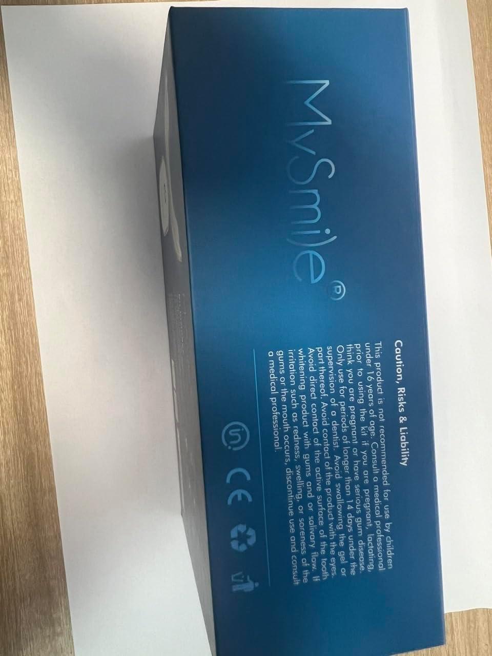 image:imageMySmile Teeth Whitening Kit for Sensitive Teeth with LED Light 10 Min NonSensitive Fast Tooth Whitener 3 Carbamide Peroxide Whitening Gel Powerful Formula Enamel SafeBlue