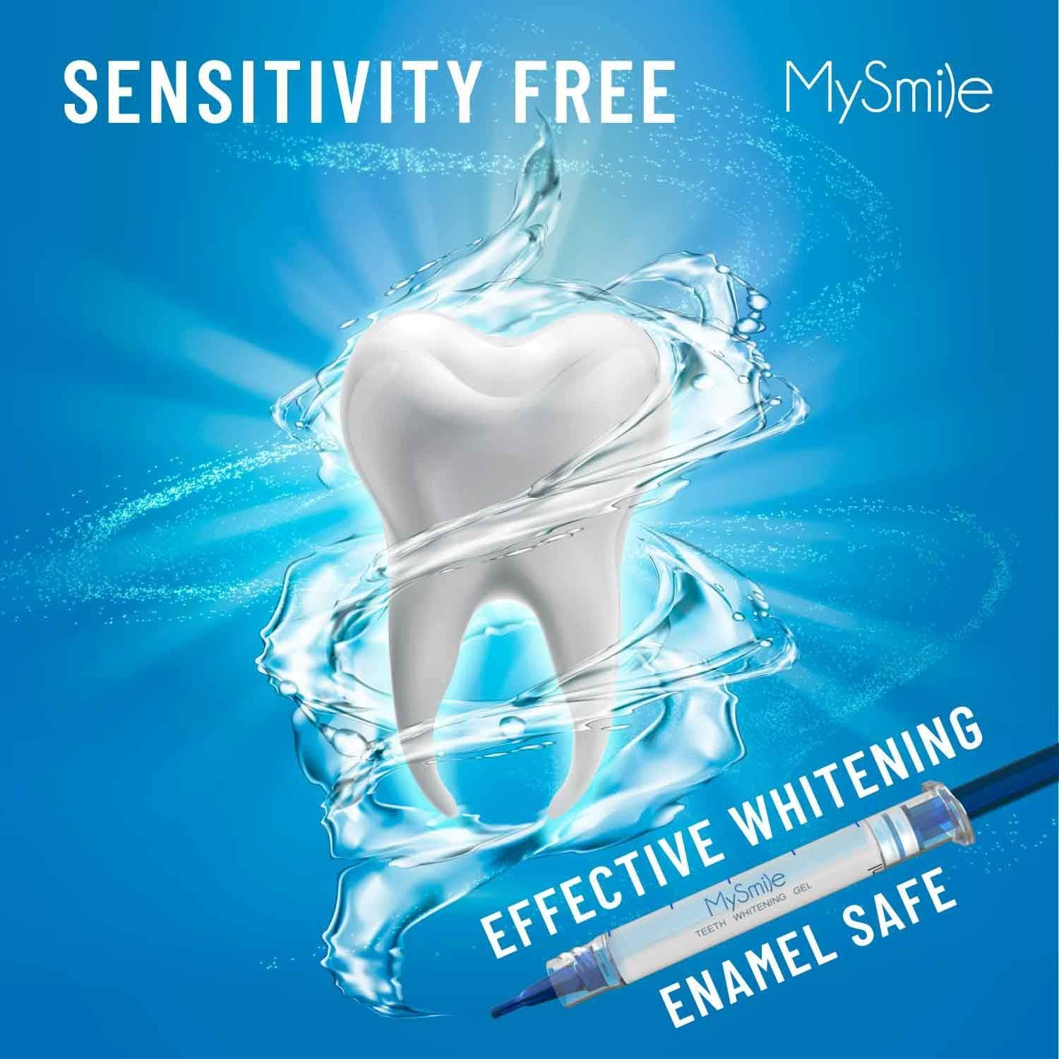 image:imageMySmile Teeth Whitening Kit with LED Light 6 NonSensitive Teeth Whitening GelTeeth Whitener Dental Grade Tooth Whitening Gel for Tray 10 min Fast Result Whitening