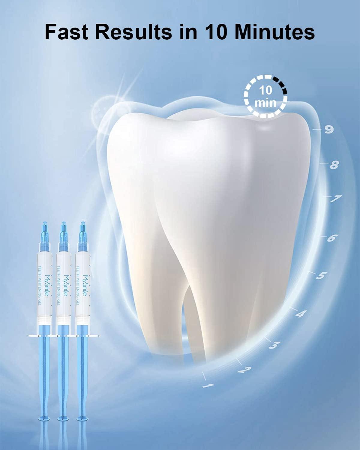 image:imageMySmile Teeth Whitening Light3 NonSensitive Teeth Whitening Gel Refill Pack10 Minute Treatment Teeth Whitening Products28x Powerful Blue LED Light for Whitening Teeth