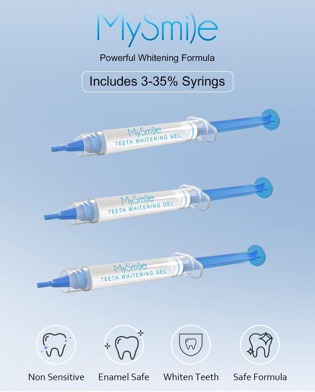 image:imageMySmile Teeth Whitening Light3 NonSensitive Teeth Whitening Gel Refill Pack10 Minute Treatment Teeth Whitening Products28x Powerful Blue LED Light for Whitening Teeth