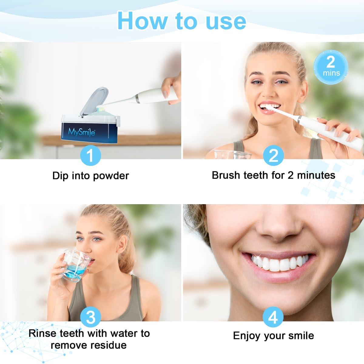 image:imageMySmile Teeth Whitening Powder for Tooth Whitening Toothpaste Natural Powder Teeth Whitener Enamel Safe Whitening Tooth Cleaning Powder Tooth Stain Remover and Polisher Fresh MintBlue