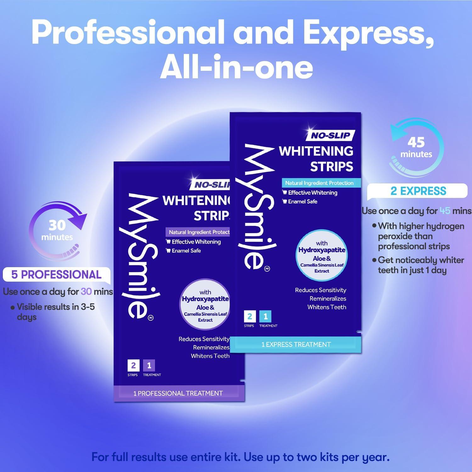 image:imageMySmile Teeth Whitening Strips HydroxyapatiteInfuse White Strips NonSensitive Tooth Whitener with Soothing Natural Ingredients EnamelSafe ResidueFree NonSlip 28 Count14 Count Pack of 1