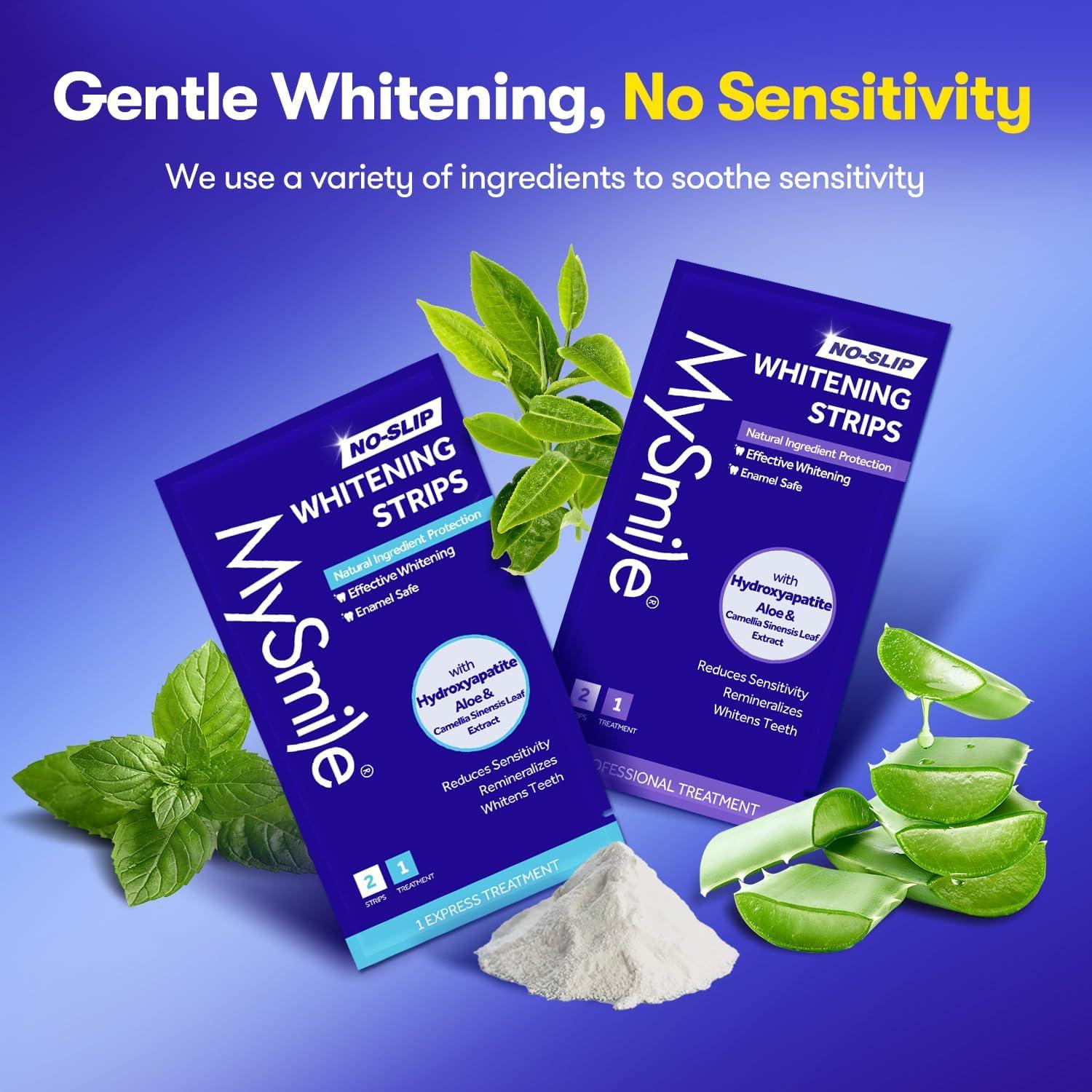 image:imageMySmile Teeth Whitening Strips HydroxyapatiteInfuse White Strips NonSensitive Tooth Whitener with Soothing Natural Ingredients EnamelSafe ResidueFree NonSlip 28 Count28 Count Pack of 1