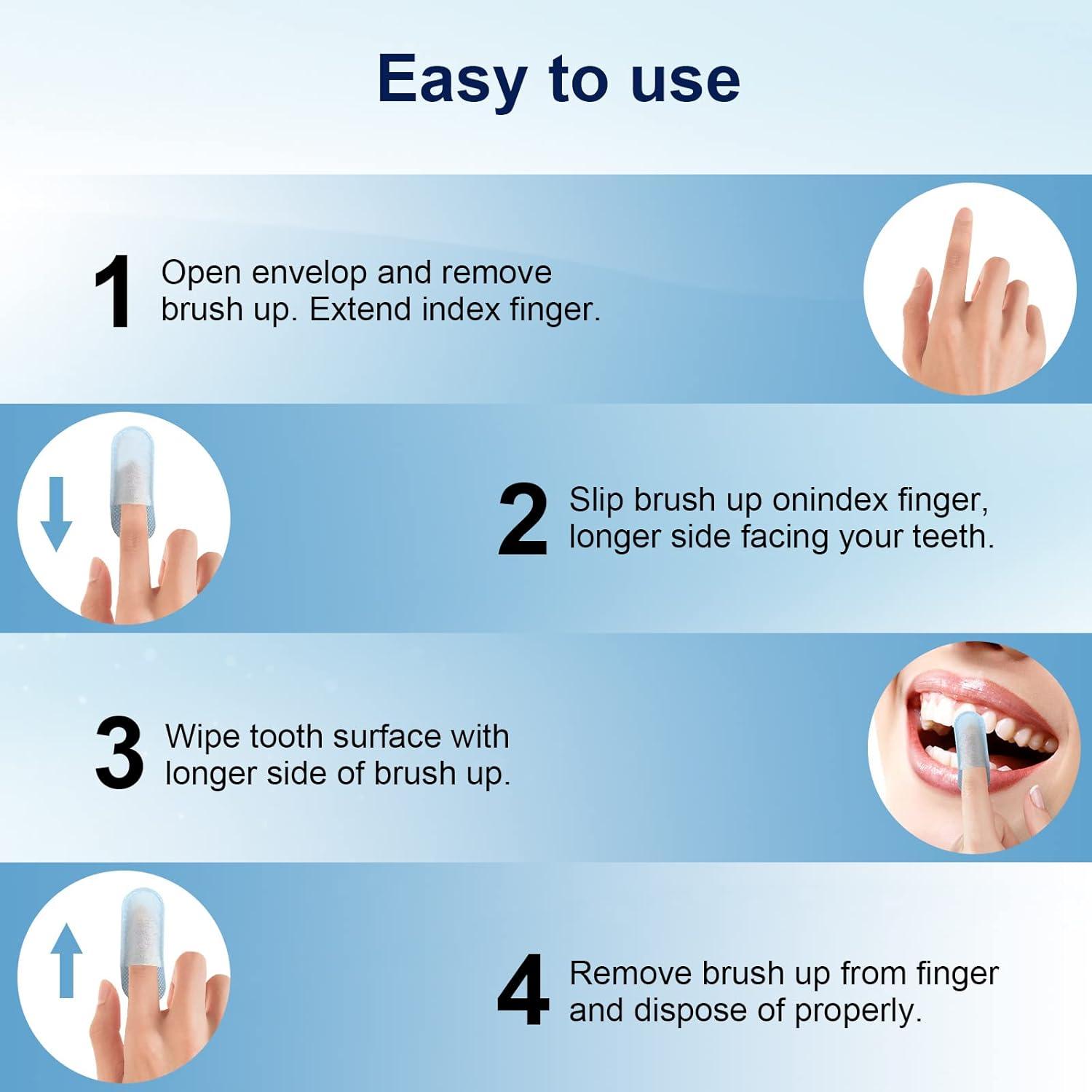 image:imageMySmile Teeth Wipes 100pcs Disposal Finger Brush Deep Cleaning Wipes Oral Brush Ups Tooth Wipes For Teeth Cleaning Oral Freshes Mint FlavorBlue