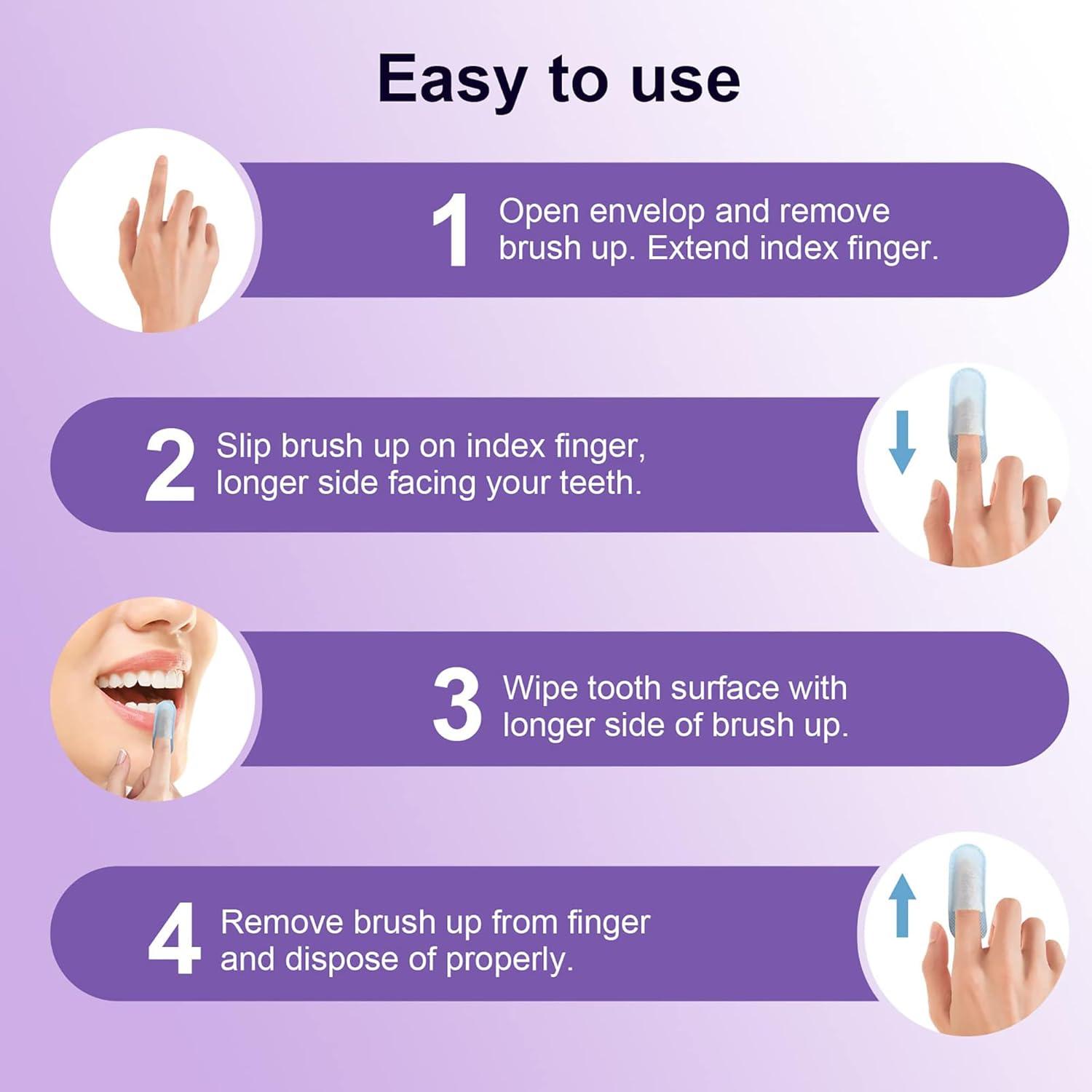 image:imageMySmile Teeth Wipes 100pcs Disposal Finger Brush Deep Cleaning Wipes Oral Brush Ups Tooth Wipes For Teeth Cleaning Oral Freshes Mint FlavorPurple