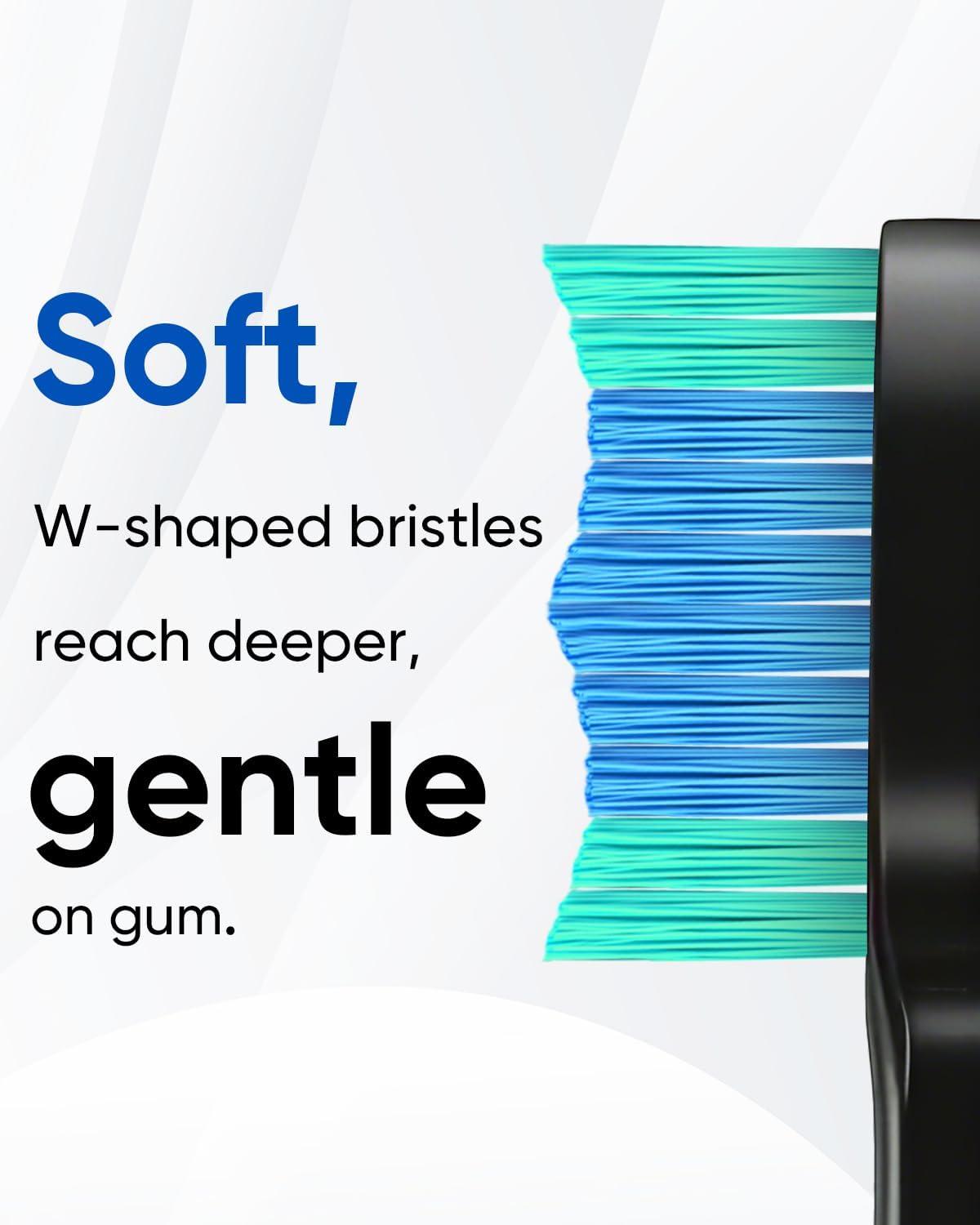 image:imageMySmile UC605 Electric Toothbrush Replacement Heads 6 Packs WhiteBlack