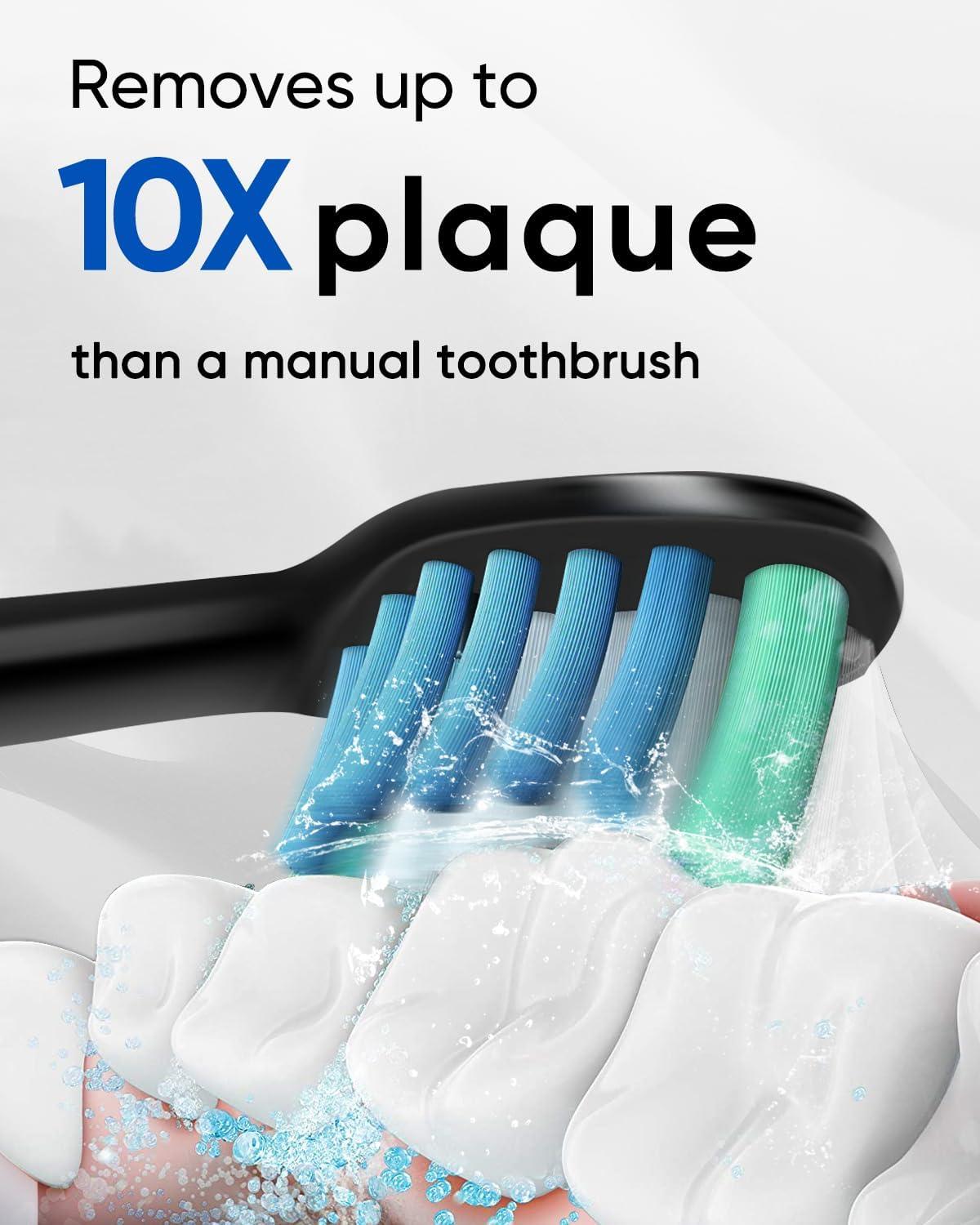 image:imageMySmile UC605 Electric Toothbrush Replacement Heads 6 Packs WhiteBlack