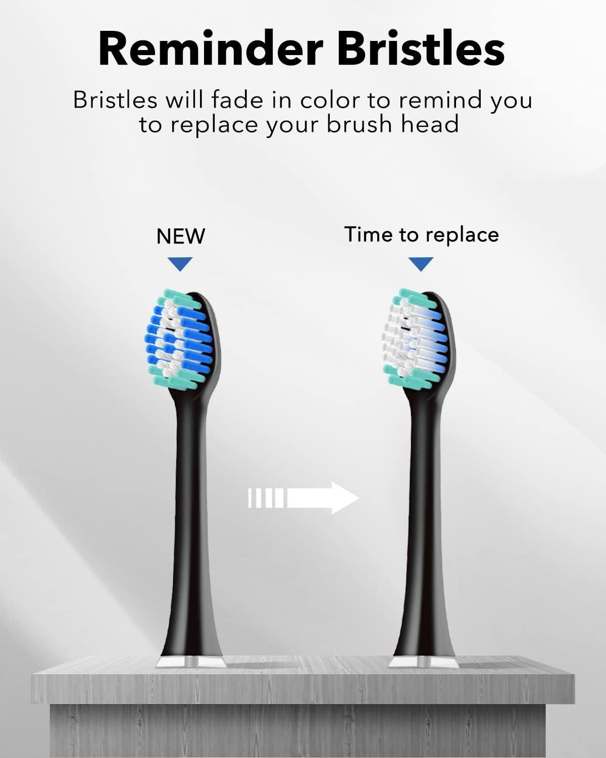 image:imageMySmile UC605 Electric Toothbrush Replacement Heads 6 Packs WhiteBlack