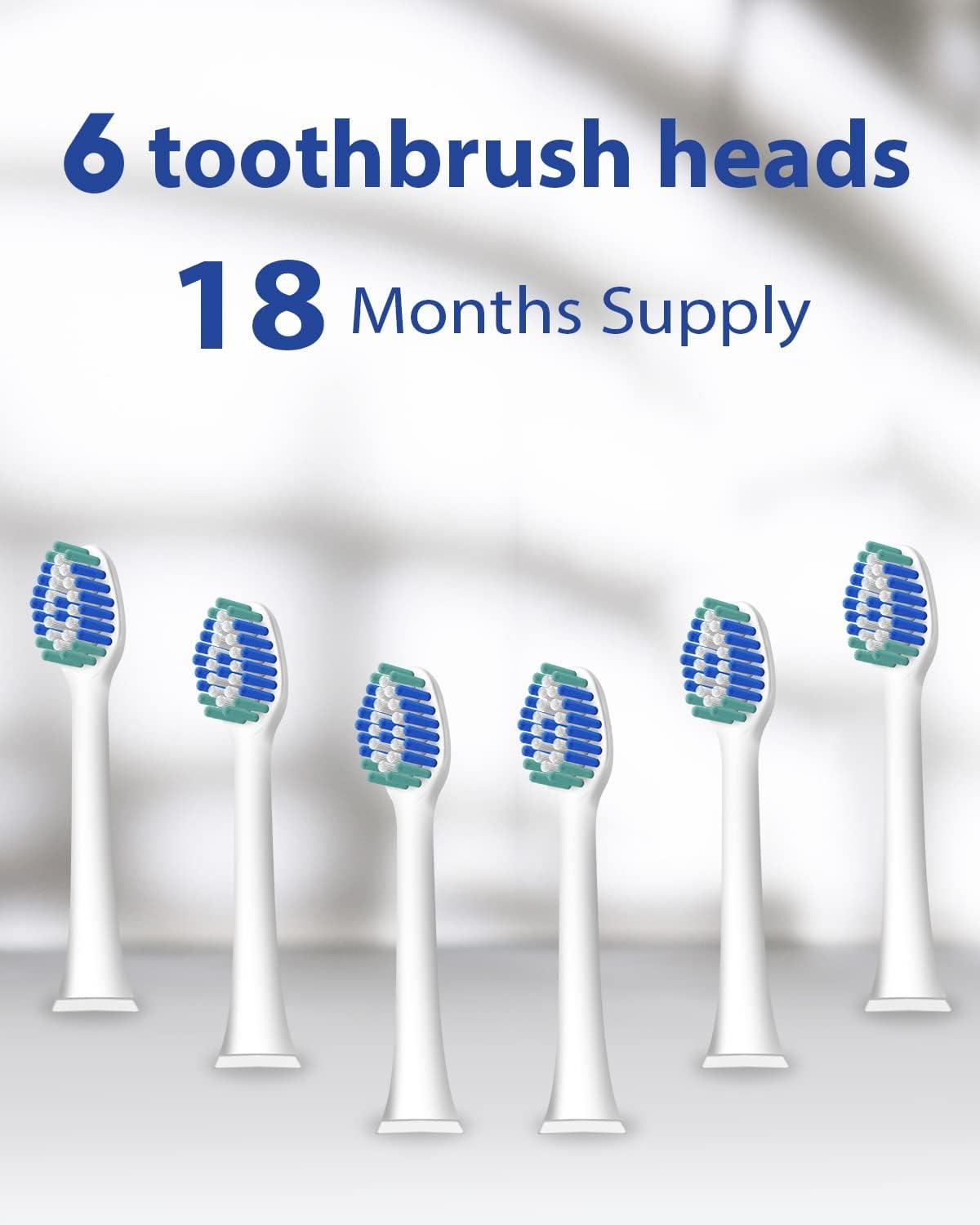 image:imageMySmile UC605 Electric Toothbrush Replacement Heads 6 Packs WhiteWhite