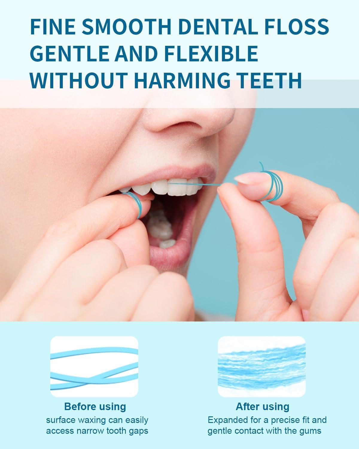 image:imageMySmile Woven Dental Floss Effective Plaque Removal Cruelty Free Tooth Floss Mint Waxed Expanding Vegan KidFriendly String Floss with Coconut Oil 50 Yards4 Pack