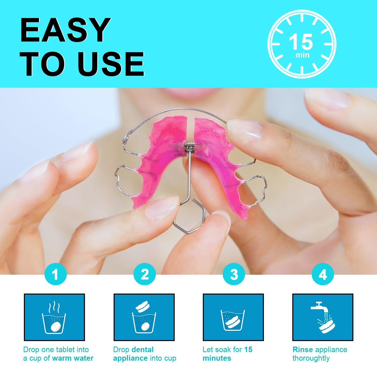 image:imageMysmile Retainer Cleaner with 120 Denture Cleaning Tablets 3 Min Faster Denture Cleaner Removes Plaque Odors Stains from Aligner Invisalign Mouth Guard Night Guard