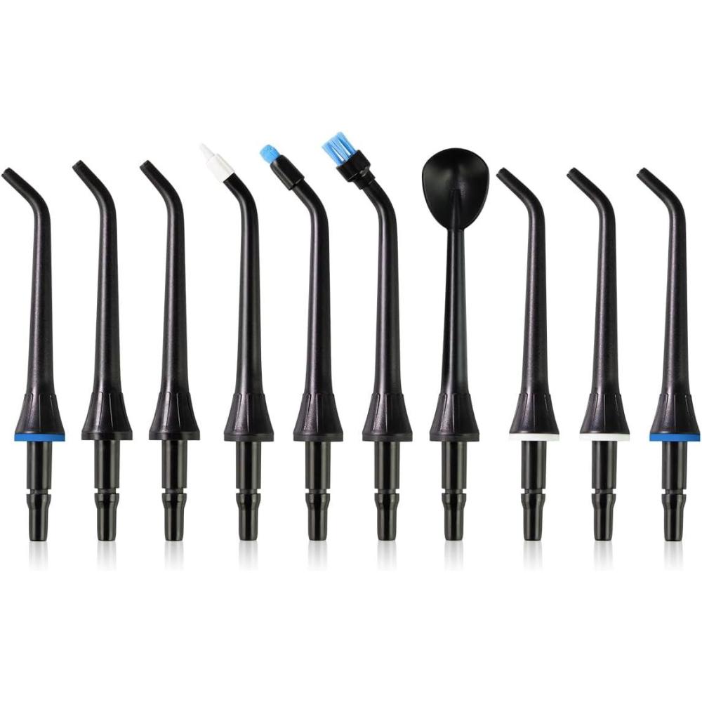 image:imageMySmile 10 Pcs Replacement Jet Tips Water Dental Flosser Oral Irrigator Nozzle Set amp Storage Case Compatible MySmile Cordless Select LP211 and LP221Black