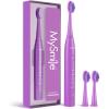 image:imageMySmile DY156 Electric Toothbrush for Adults Rechargeable Sonic Battery Toothbrush Portable with 3 Brush Heads 2 Mins 5 Modes Smart Timer 45000VPM One Charge for 60 Days  PinkPurple