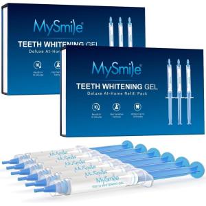 MySmile Teeth Whitening Gel Pen Refill Pack, 3 Non-Sensitive Teeth Whitening Pen, Deluxe Teeth Whitener Dental Grade Tooth Whitening Gel with Carbamide Peroxide for Home, Fast Result(Pack Of(6))