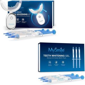 MySmile Teeth Whitening Kit for Sensitive Teeth with LED Light, 10 Min Non-Sensitive Fast Teeth Whitener, 6 Carbamide Peroxide Teeth Whitening Gel, Enamel Safe